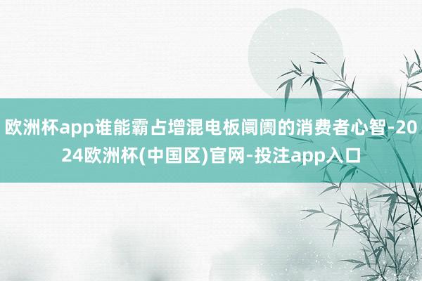 欧洲杯app谁能霸占增混电板阛阓的消费者心智-2024欧洲杯(中国区)官网-投注app入口