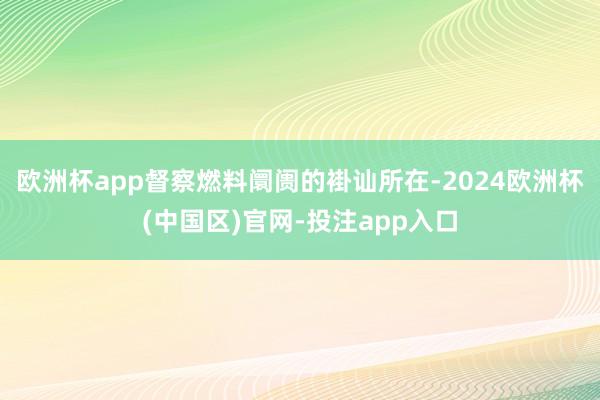 欧洲杯app督察燃料阛阓的褂讪所在-2024欧洲杯(中国区)