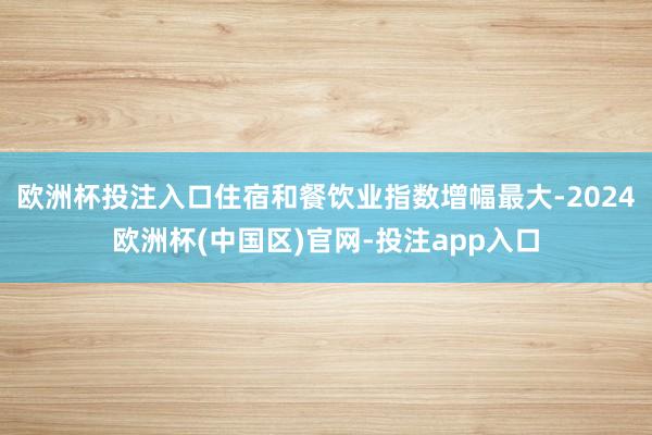 欧洲杯投注入口住宿和餐饮业指数增幅最大-2024欧洲杯(中国