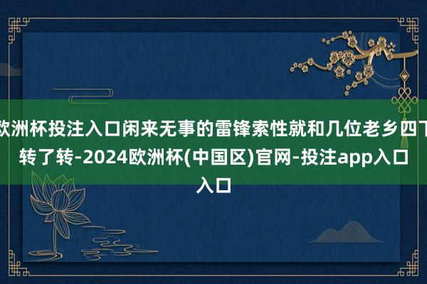 欧洲杯投注入口闲来无事的雷锋索性就和几位老乡四下转了转-2024欧洲杯(中国区)官网-投注app入口