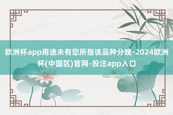 欧洲杯app用途未有您所指该品种分娩-2024欧洲杯(中国区)官网-投注app入口