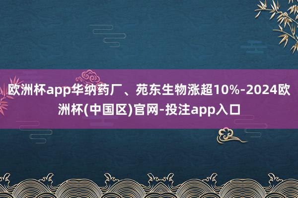 欧洲杯app华纳药厂、苑东生物涨超10%-2024欧洲杯(中国区)官网-投注app入口